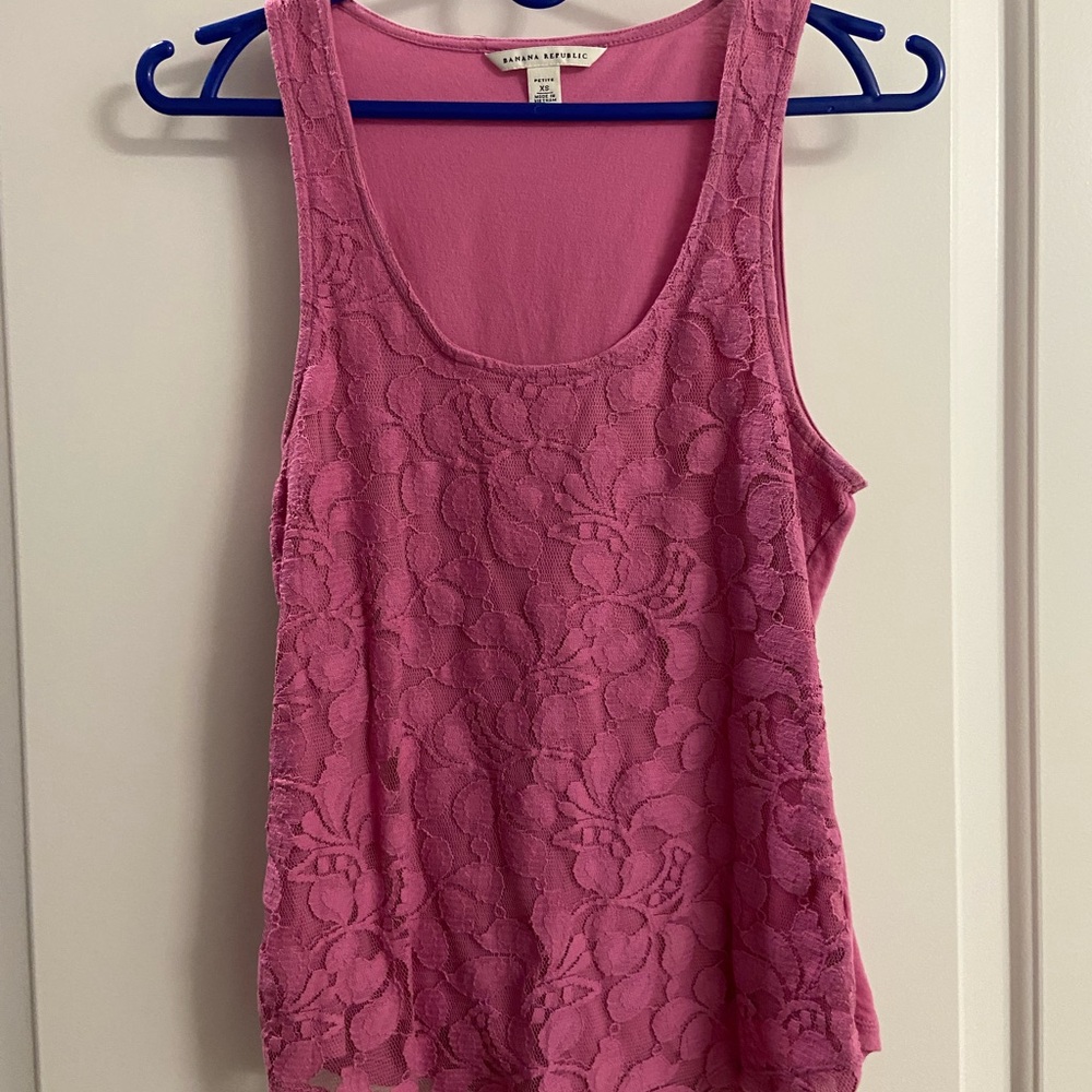 Pink Lace Tank Top